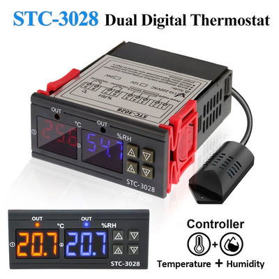 STC-3028 AC 220V DC 12V-24V Digitaler Feuchtigkeitsregler Dual Power Überwachungsgerät