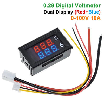 Volt Ampere DCs 0-100V 10A Digital messen Wechselstrom 0,28&quot; roter blauer Antrieb IC