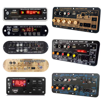 D50 Verstärkerplatte mit optischem Audio BT AMP USB FM Radio TF Player Schwarz für Heimwagen