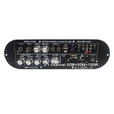D1000 2.1-Kanal-Digitalverstärkerplatine 50 W + 50 W + 100 W 12-V-Subwoofer-Leistungsverstärker mit Hoch-/Tieftonsteuerung