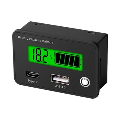 USB Fast Charge Type-C Battery Meter Display DC8-30V Voltage Meter Capacitor Capacity Meter