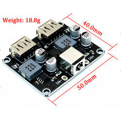 DC-DC Buck Converter Charging Step Down Modul 6-32V 9V 12V 24V, zu fasten schnelles Ladegerät-Brett Doppel-USB QC3.0 QC2.0