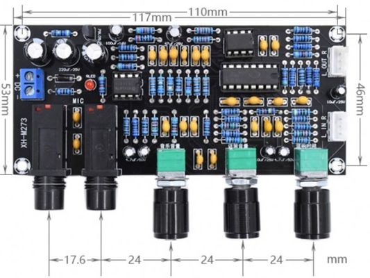 Richtung, Mikrofon-Verstärker-Brett PT2399 NE5532 DC12-24V anbringend
