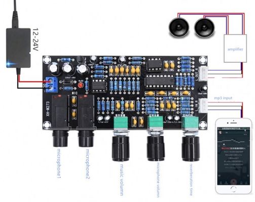 PT2399 NE5532 Mikrofonverstärker mit DC12-24V Arbeitsspannung für Stereo-Audioverstärkung