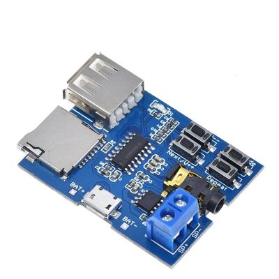 MP3 Decoder Board mit 2W Mono Verstärker TF-Karte und U-Disk-Play-Modus für 3,7V Lithium-Batterie-Audio-Player-Modul