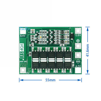 Lithium-Batterie-Schutz-Brett-DC-DC-Konverter 3S 11.1V 12.6V 40A 18650