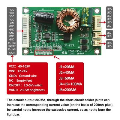 CA-233 LED Hintergrundbeleuchtungs-Fahrer Board 55-255V gab konstanten Strom aus