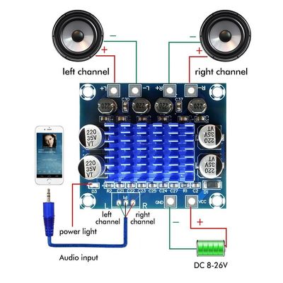 CA-3110S 30W+30W Digital Amp Board Mini Verstärker Audio Modul mit 2,0 Kanal und DC 8-26V Strom