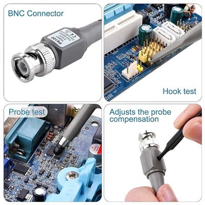 1pcs 2pcs P6100 BNC Clip der Prüfvorrichtungs-Werkzeug-Oszilloskop-Sonden-Ausrüstungs-100MHz 1X 10X