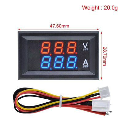 Volt Ampere DCs 0-100V 10A Digital messen Wechselstrom 0,28&quot; roter blauer Antrieb IC