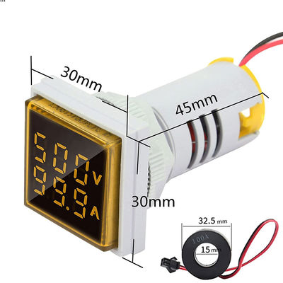 Digital-Spannungsmesser und Amperemeter 110V 220V des Quadrat-LED Strom-Spannungs
