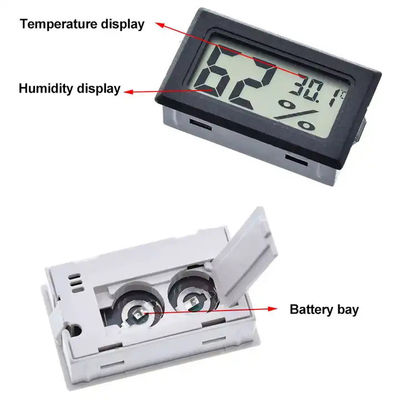 Innenmini-Hygrometer 2 LCD Digital Thermo Knopfzellen DCs 1.5V LR44