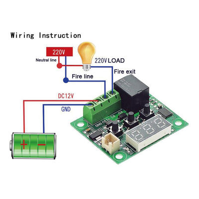Digital-Thermometer-des Prüfers 1 des Thermostat-W1209 Relais 10A DC12V