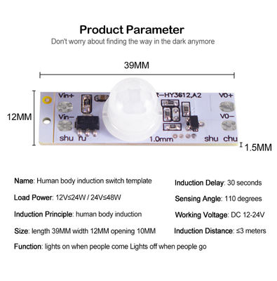 Intelligentes Sensor-Modul PIR Motion Sensor Module Switch DCs 12V 24V