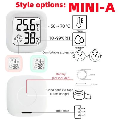ABS Digital-Thermometer-Kontrolleur Temperature Humidity Gauge 4.3*4.3*1.2cm