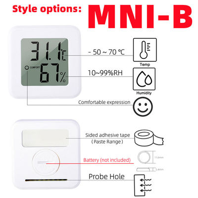 ABS Digital-Thermometer-Kontrolleur Temperature Humidity Gauge 4.3*4.3*1.2cm