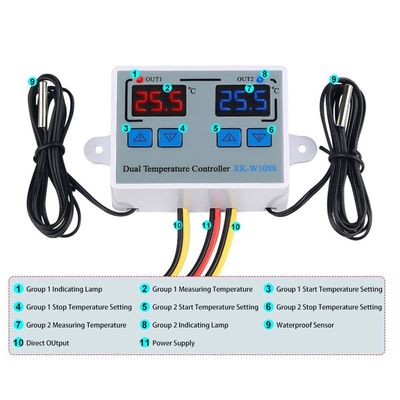 Doppel-Thermometer-Kontrolleur Electric Heating 220V LED Digital