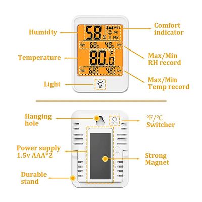 Lcd-Raumtemperatur-Feuchtigkeits-Meter 10% - 99%RH -4F-158F