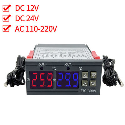 STC-3008 Digital Thermometer-Kontrolleur Two Relay Output mit Sonde 12V 24V 220V