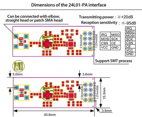 NRF24L01 PA LNA-Wireless-Modul mit Antenne für eine lange Entfernung von 1000 m FZ0410