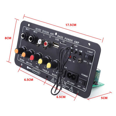 D10 Digitale Leistungsverstärkerplatine mit 30–120 W Ausgangsleistung, Bluetooth 5.0 und zwei Mikrofon-Eingängen für Subwoofer und Karaoke