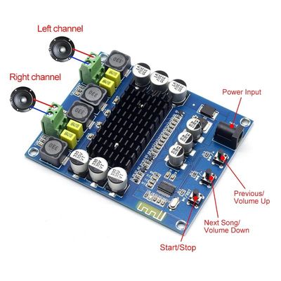 CA-3168B Wireless Digital Amplifier Board DC12-24V 2*50W Ausgangsleistung TPA3116D2