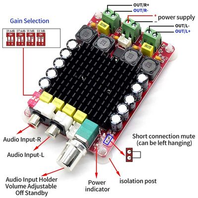 CA-7498 Digitale Verstärkerplatte DC14-34V 2*100W Überhitzungsschutz TDA7498