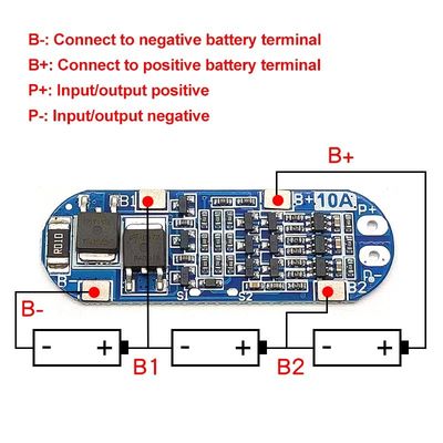 3S 10A Li-Ionen-Lithiumbatterie 18650 Ladegerät BMS Batterie-Schutzplatte 11.1V 12.6V