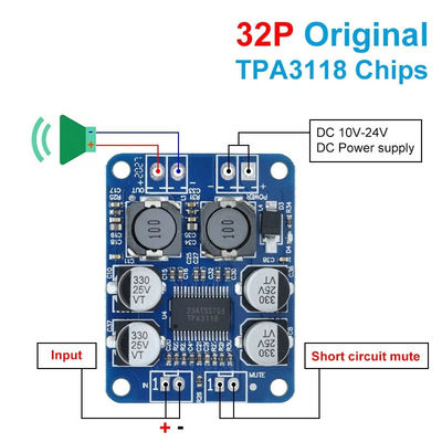 CA-3118 Verstärkerplatine 1*60W 8-24V TPA3118 PBTL Mono Klasse D Digital Power Audio Board