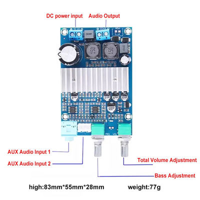 CA-3316A Digitale Leistungsverstärkerplatine 100 W Klasse D BASS AMP mit TPA3116 Chip 12–24 V