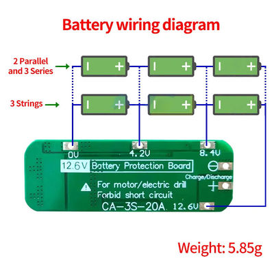 CA-3S-20A-E 11.1V 12V 12.6V BMS Batterie-Schutzplatte Lithium 3s BMS-Modul