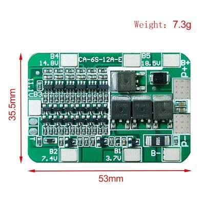 CA-6S-12A-E 24V PCB-BMS-Schutzbrett für 6 Packungen 18650 Li-Ionen-Lithiumbatteriemodule