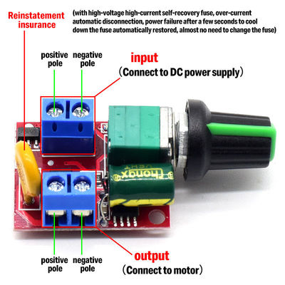 CA-105AS 35V 5A 90W PWM Motorgeschwindigkeitsregler Schalter für LED-Dimmung