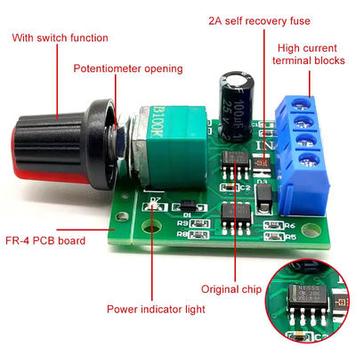 CA-102A PWM Motorgeschwindigkeitsregler 2A 30W 1.8V 3V 5V 6V 12V Gleichspannungsmotor Regler Geschwindigkeitsregelung
