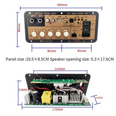 100 Watt BT Mono Verstärker Board mit 2,0-Kanälen für Heim- und Autoaudio