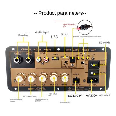 100 Watt BT Mono Verstärker Board mit 2,0-Kanälen für Heim- und Autoaudio