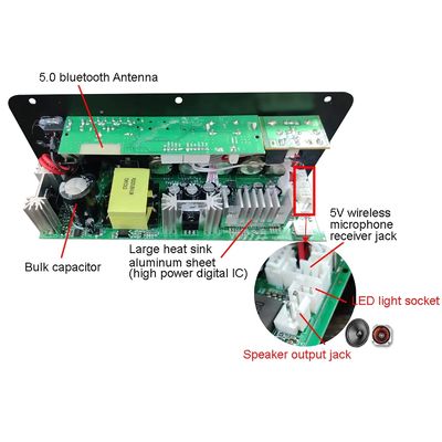 100-300W Car Audio Amplifier Board mit Bluetooth 5.0 und Dual Mic-Eingang für Karaoke und Subwoofer