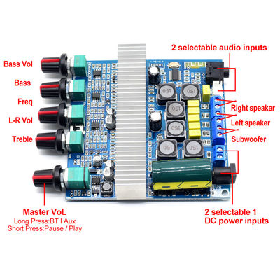 2.1 Channel Home Amplifier TPA3116D2 mit 100W Leistung für Stereo Audio und Subwoofer