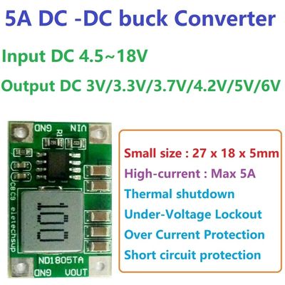Standardaufbauart DC-DC-Wandler-Board für Spannungsregelung von 4,5V-18V bis 3V-6V