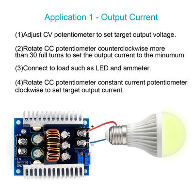 300W 20A DC-DC Buck Converter Step Down Modul mit Strombegrenzungsbereich von 0,2-20A