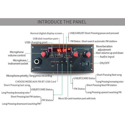 2x10W Bluetooth 5.0 Stereo-Mutterplatte mit MP3-Decoder und FM-Radiofunktion