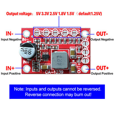 Step Down Power Module CA-1239 Verstellbarer Buck-Wandler 5-15V Eingang 1,25V/1,5V/1,8V/2,5V/3,3V/5V Ausgang