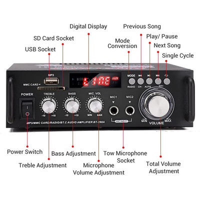 2 Kanäle 2.0 LCD-Display 300W 300W Digitaler HIFI-Audio-Stereo-Leistungsverstärker für Ton