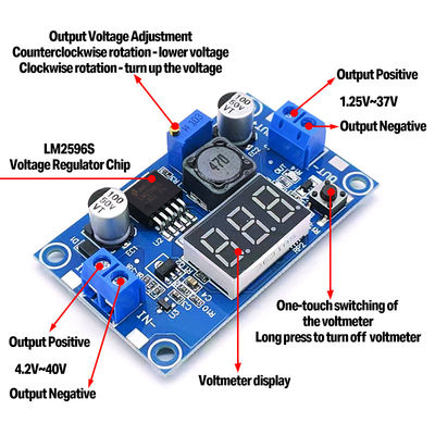 Einstellbares LM2596S Schritt-nach unten Buck Converter Stromversorgungsmodul mit Display und einem