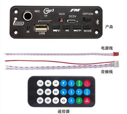 2X3W BT 5.0 Decoder Board mit FM-Radio und MP3-Player-Modul für die Audiowiedergabe