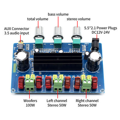 100W 2*50W BT Digital Audio Power Amplifier Board TPA3116D2 für Heimverstärker