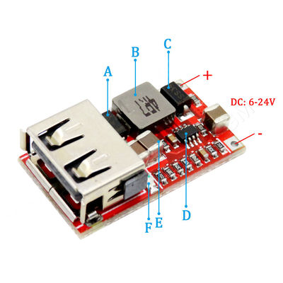 Standardaufbau 6-24V Gleichstrom Step Down-Strommodul für USB-Ladegerät für Fahrzeuge