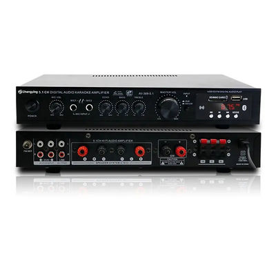 KTV Heimtheater-System professionelle Verstärkerplatte mit 2 Mikrofon-Eingängen und LDZS 5.1 Kanal Nobsound Stereo Mixer