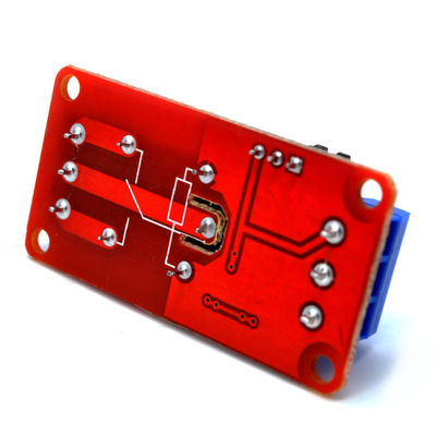 Kontaktbelastung 12V 1-Kanal-Relee-Modul mit Optocoupler-Isolation auf rotem Leiterplatten