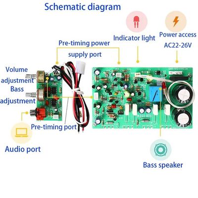 250W Hochleistungs-Subwoofer-Verstärker-Board mit Dual AC22-26V und FET-Chip-Typ für DIY-Lautsprecherprojekte
